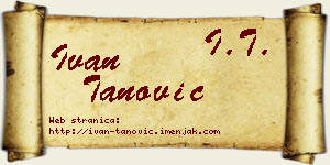 Ivan Tanović vizit kartica